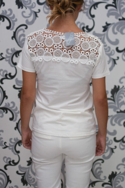 Бяла памучна блуза