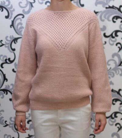 Розова плетена блуза 1