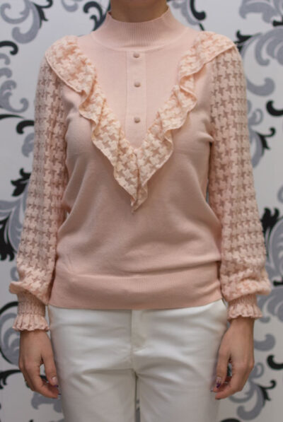 розова плетена блуза