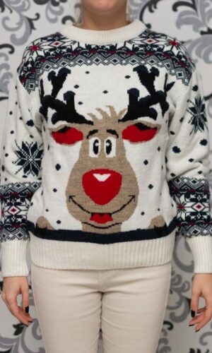 Коледен дамски пуловер