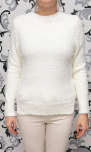 дамски бял пуловер