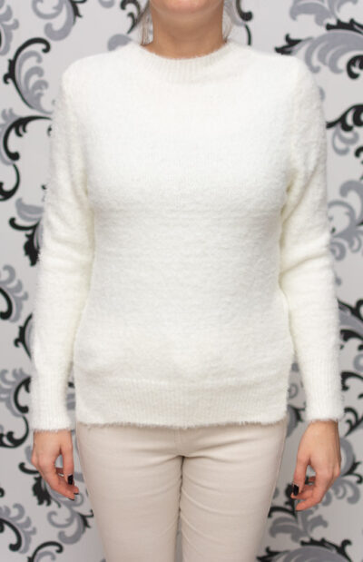 дамски бял пуловер